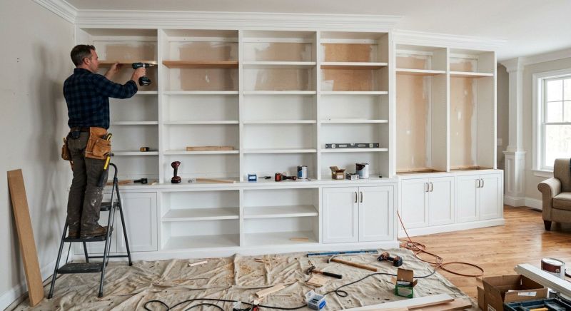Custom Bookcase Installation in Woodbridge, VA